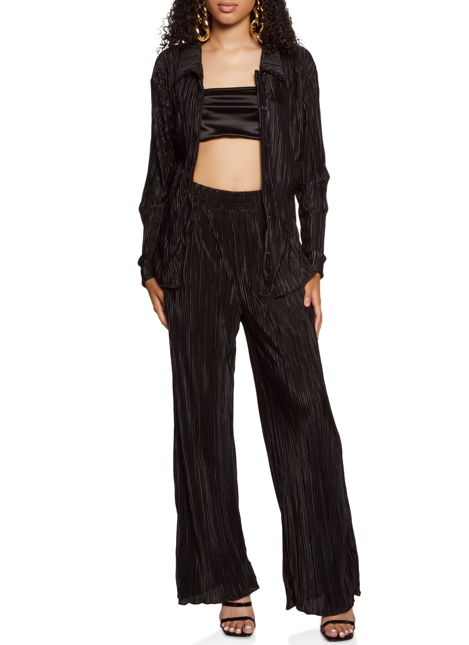 Solid Plisse Button Front Shirt sold by Rainbow product image thumbnail 2