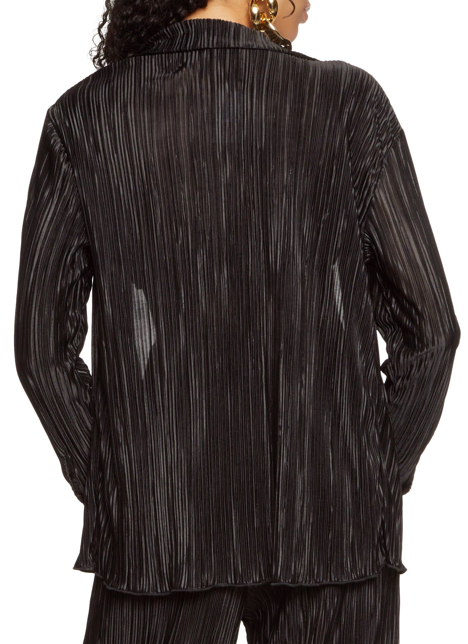 Solid Plisse Button Front Shirt sold by Rainbow product image thumbnail 3