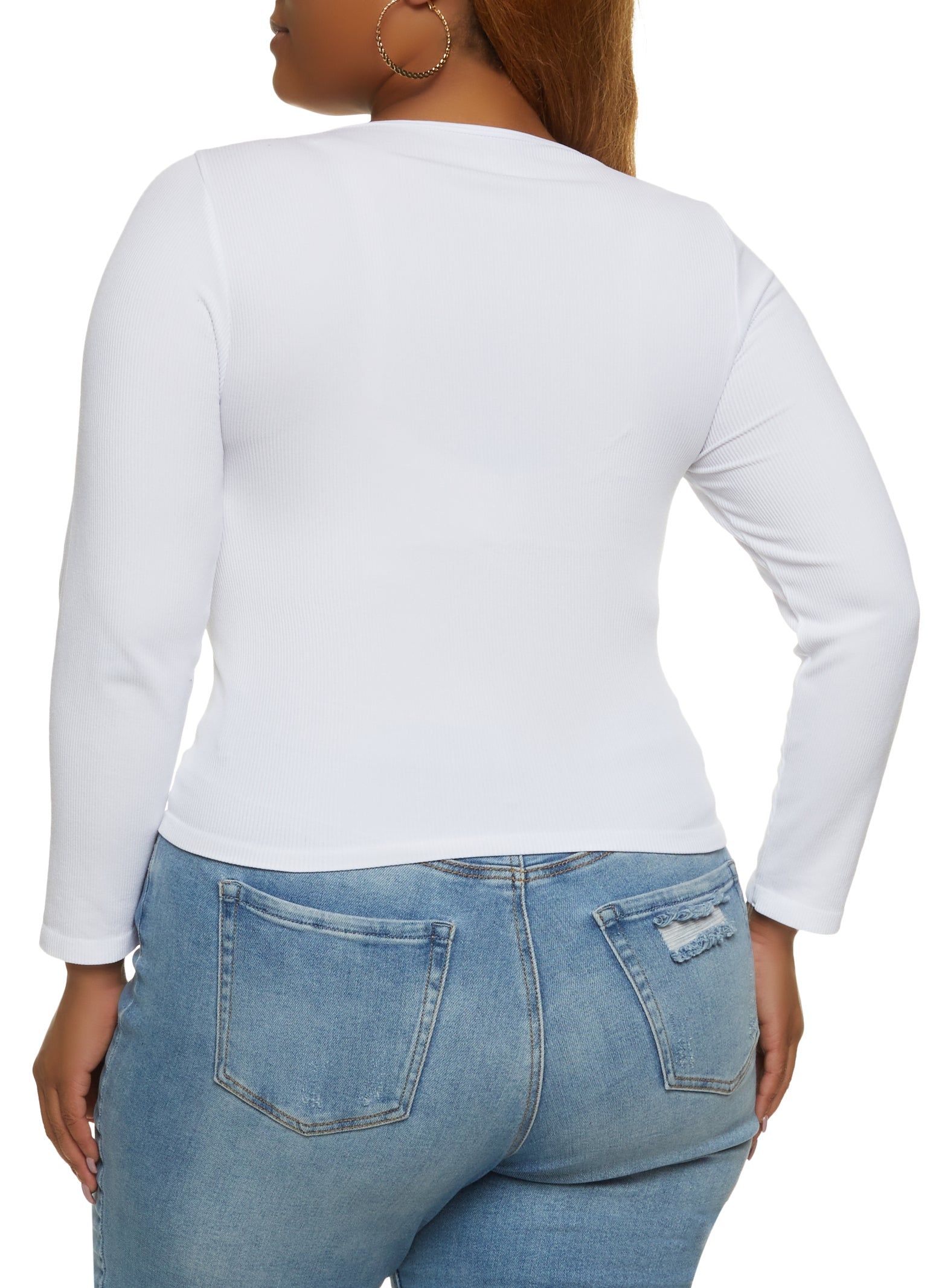 Plus Size Ribbed Seamless Square Neck Top sold by Rainbow product image thumbnail 2