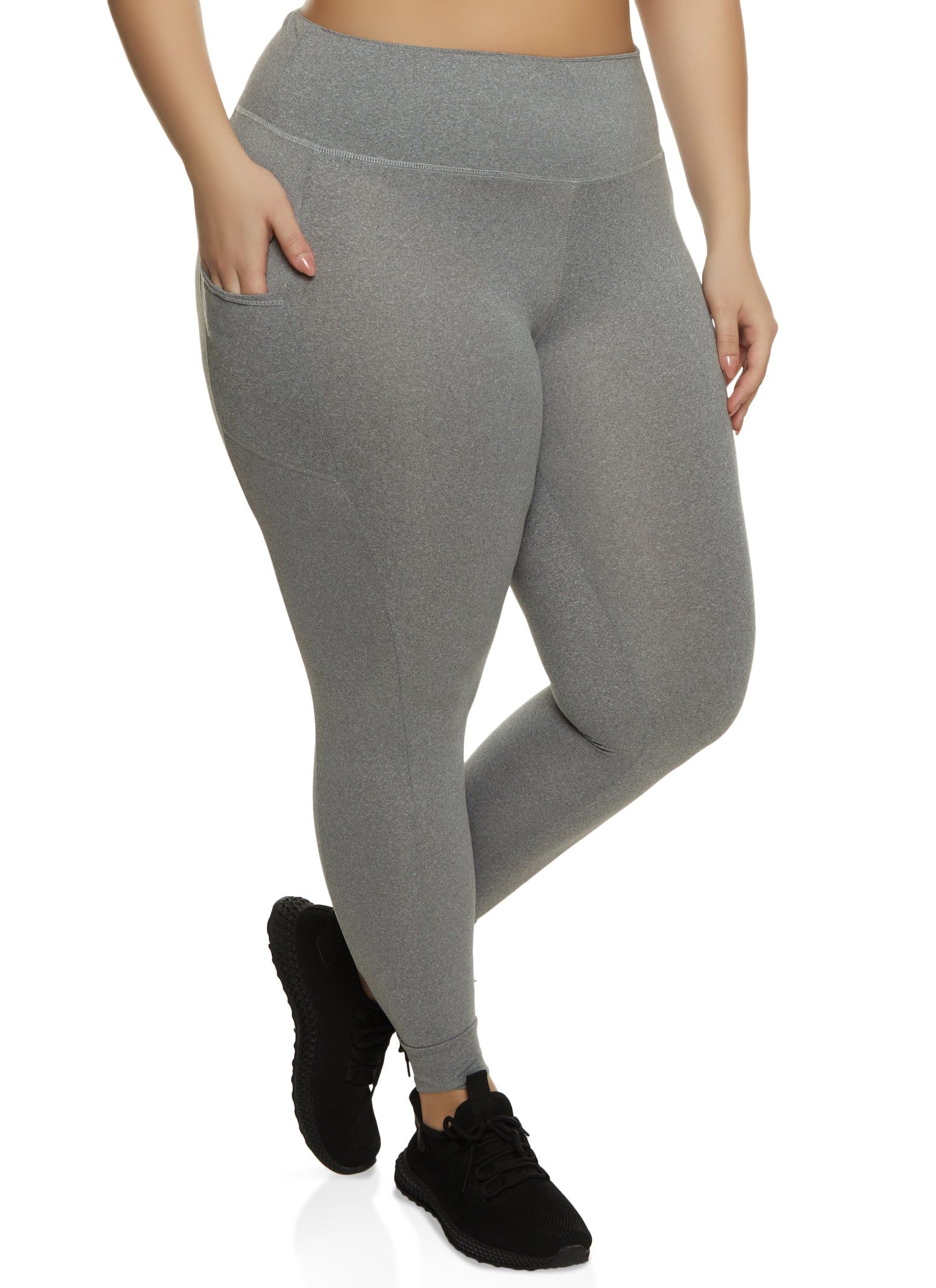 Plus Size High Waist Cell Phone Pocket Leggings sold by Rainbow