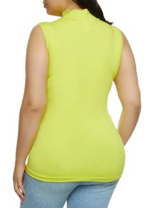 Plus Size Seamless Mock Neck Sleeveless Top sold by Rainbow