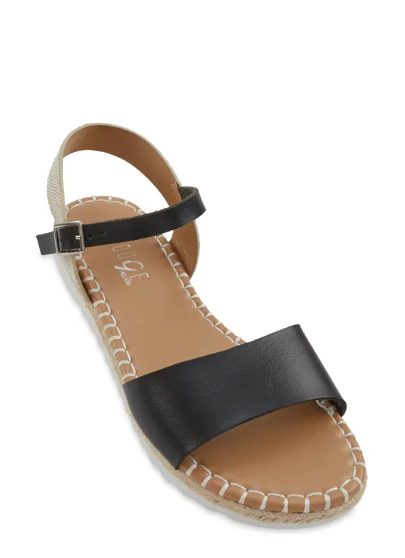 Open Toe Ankle Strap Espadrille Sandals sold by Rainbow