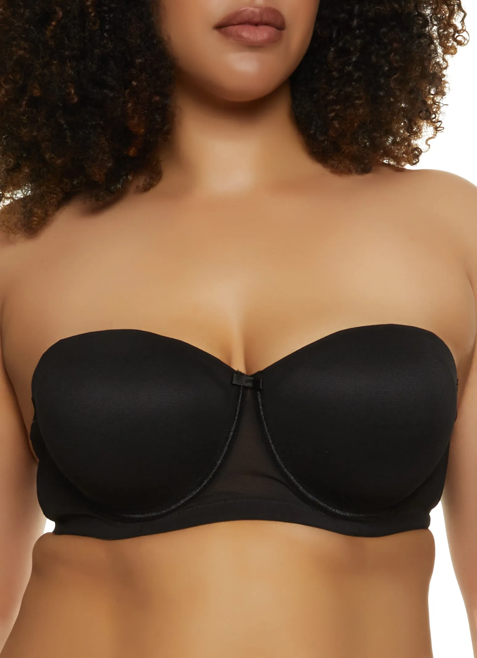 Plus Size Mesh Bow Balconette Bra | Convertible to Strapless sold by Rainbow product image thumbnail 2