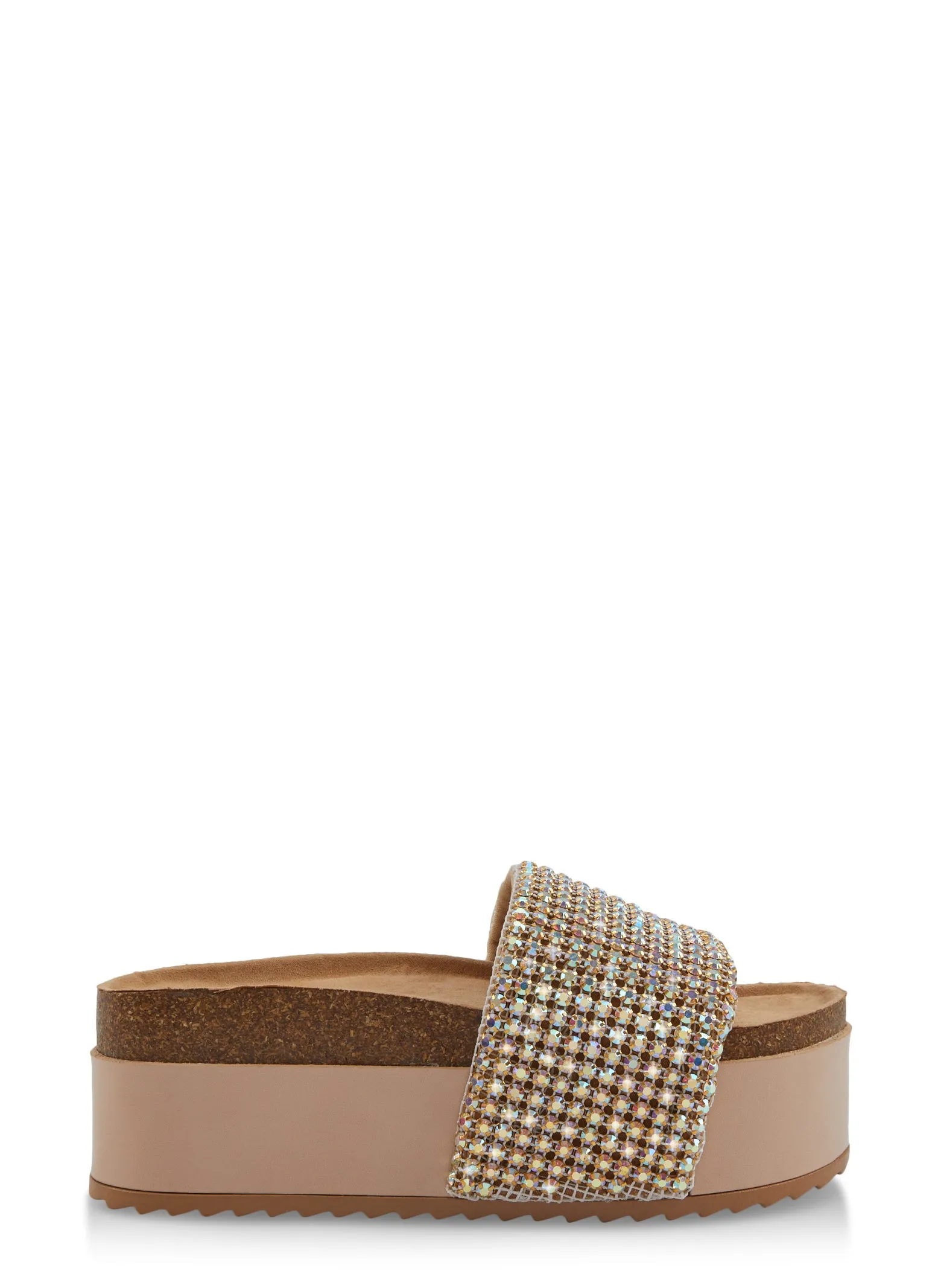 Rhinestone Band Cork Detail Platform Sandals sold by Rainbow product image thumbnail 2