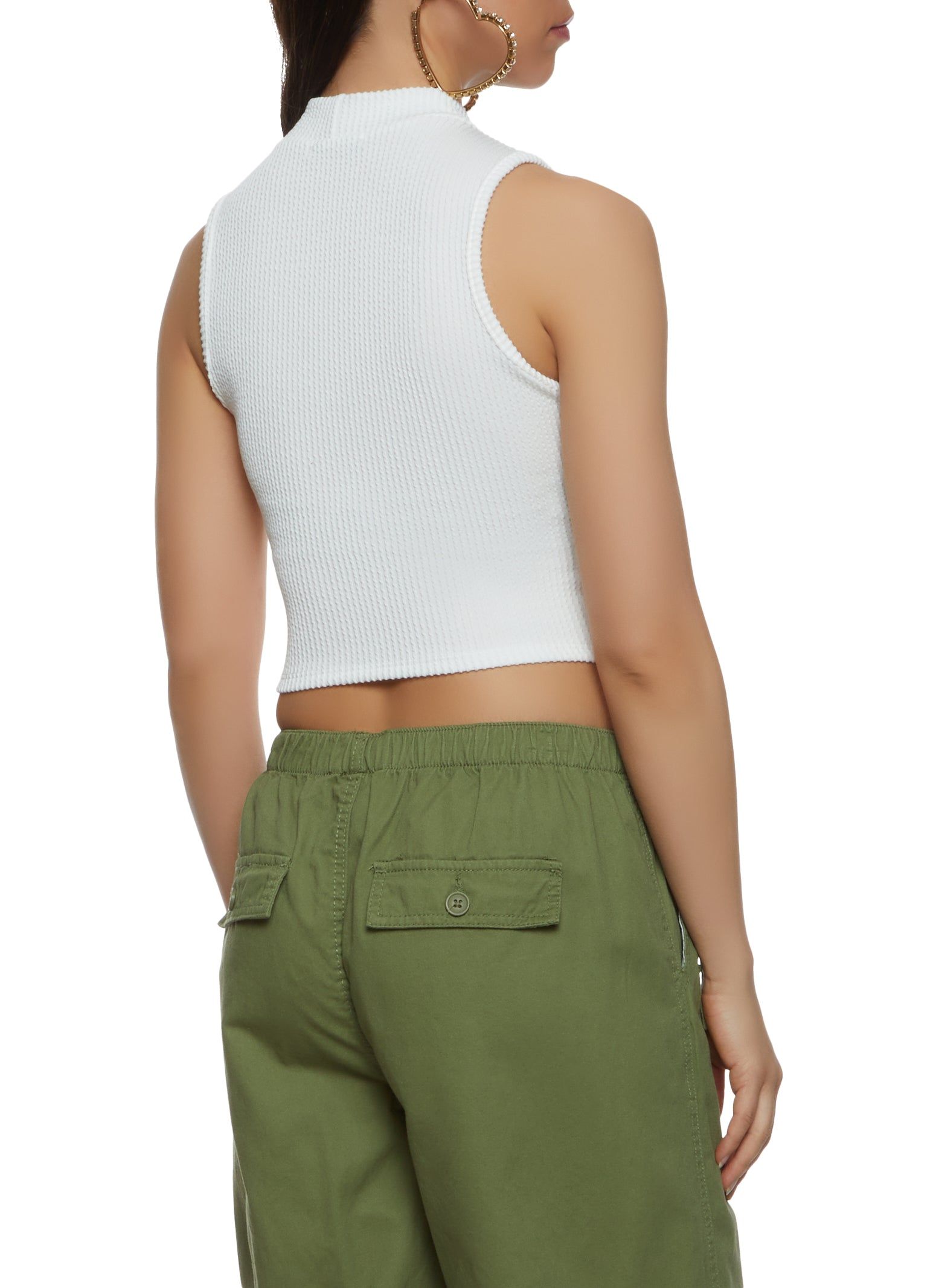 Rhinestone Buckle Mock Neck Tank Top sold by Rainbow product image thumbnail 3