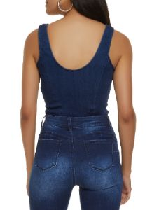 Denim Notch Neck Bodysuit sold by Rainbow