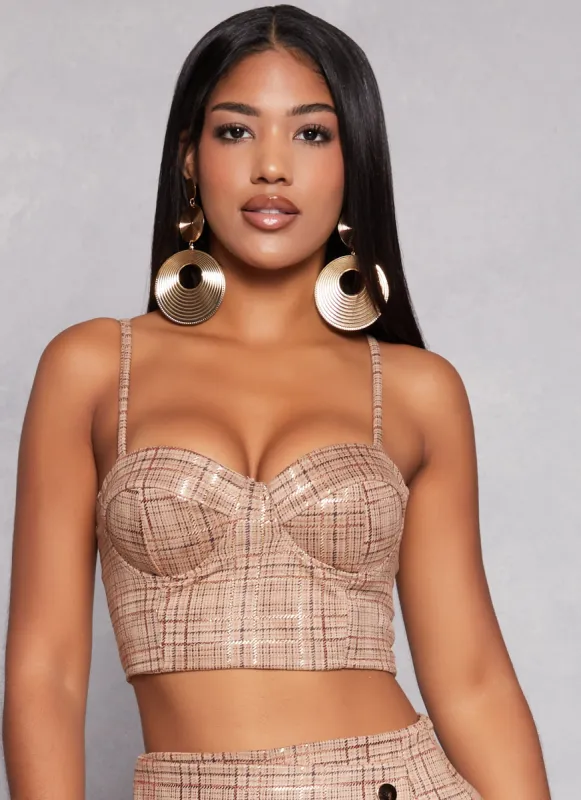 Plaid Bustier Crop Top sold by Rainbow