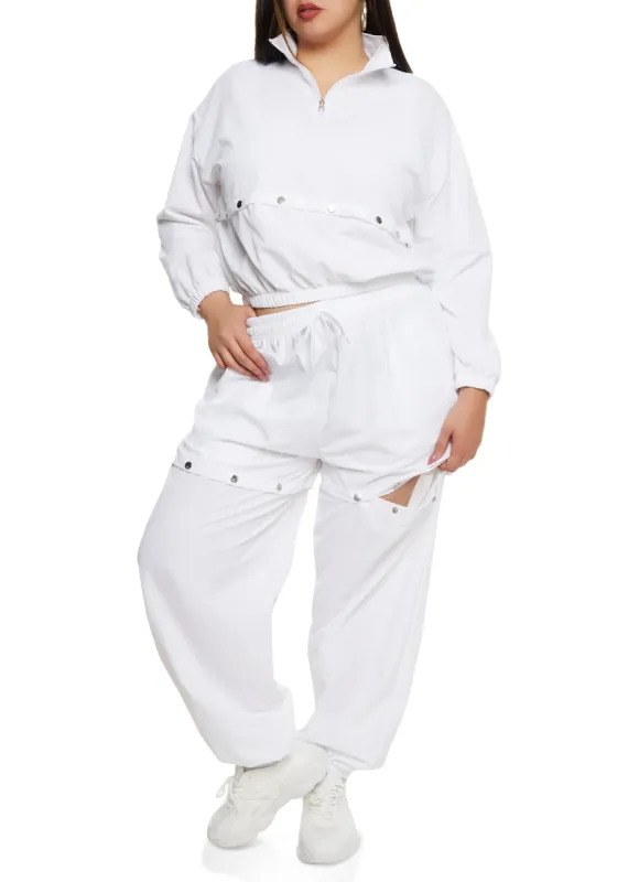 Plus Size Snap Button Tear Away Joggers sold by Rainbow