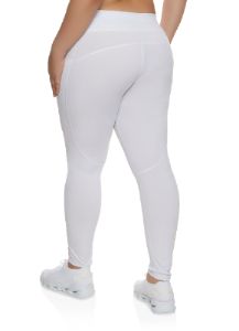 Plus Size Decorative Stitch Side Pocket Leggings sold by Rainbow