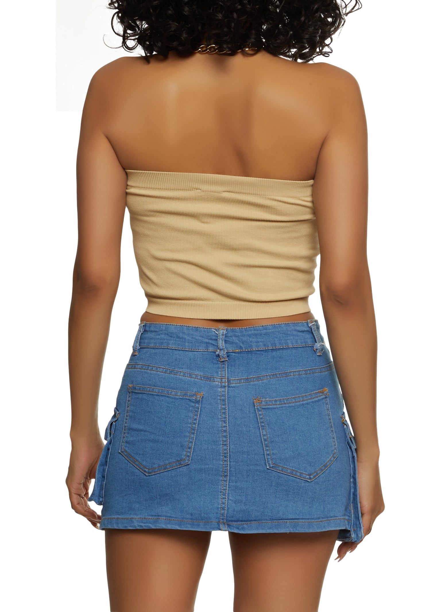 Ribbed Knit Seamless Tube Top sold by Rainbow product image thumbnail 2