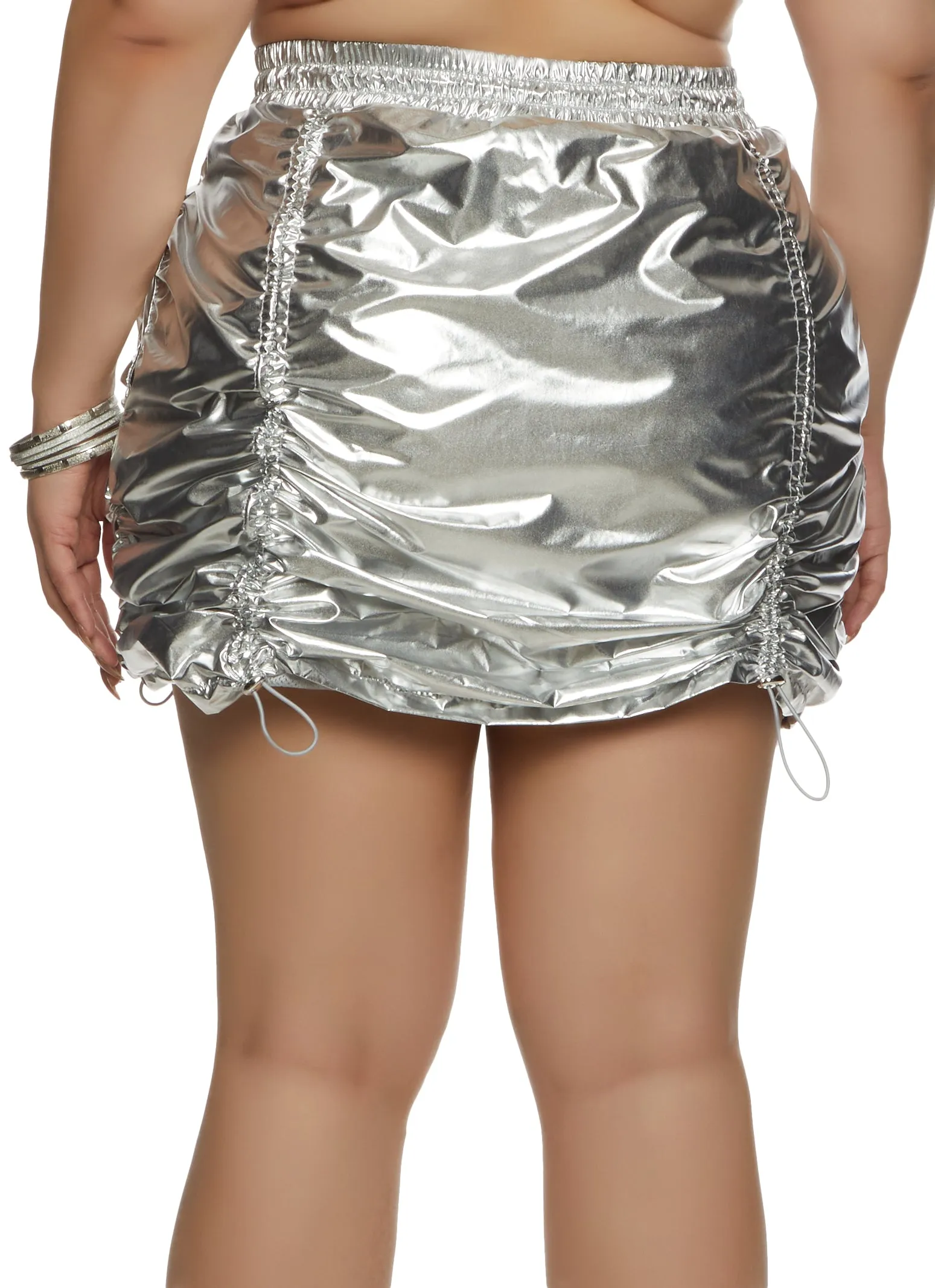Plus Size Metallic Ruched Mini Skirt sold by Rainbow product image thumbnail 2