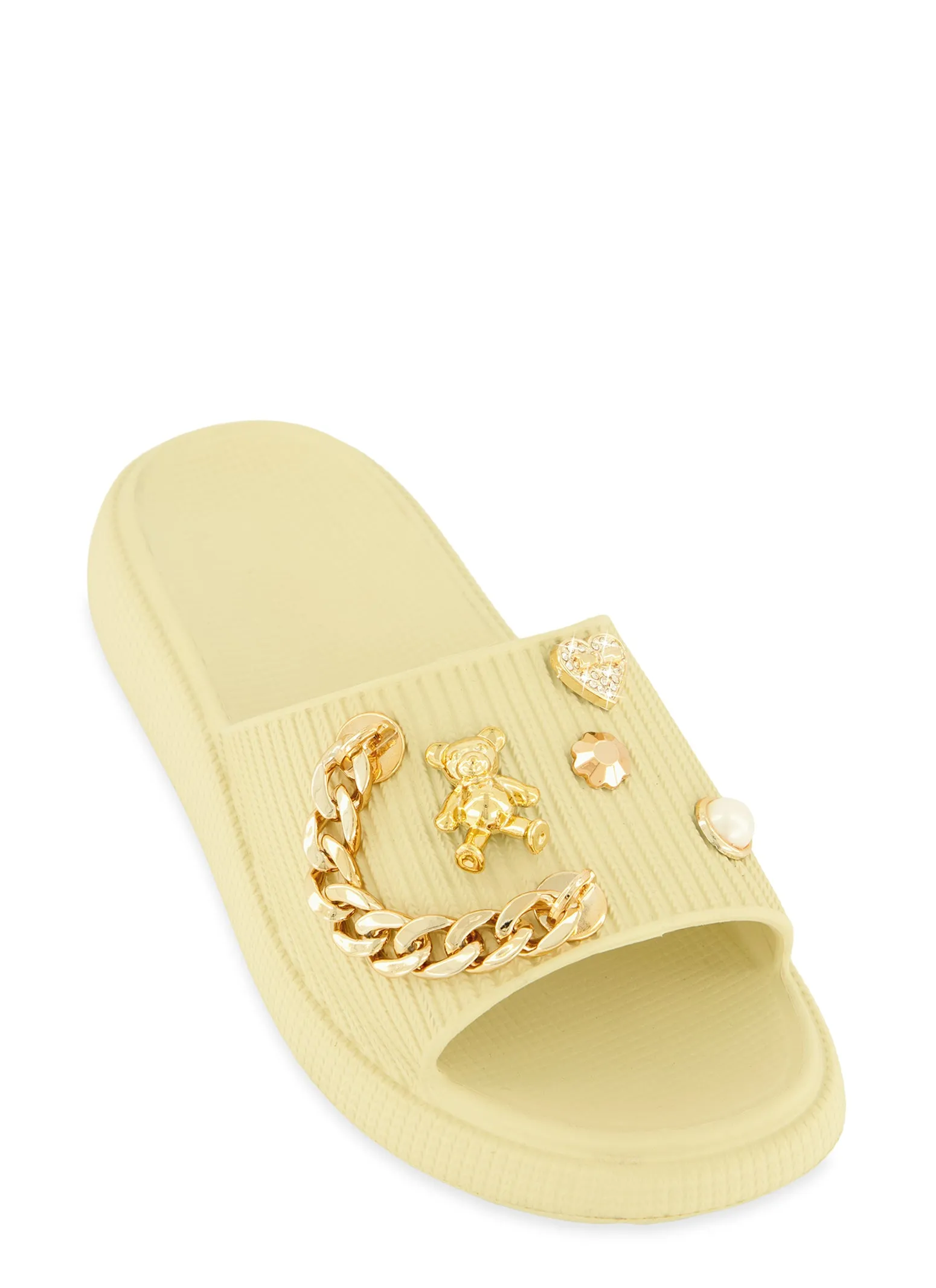 Chain Detail Embellished Platform Slide Sandals sold by Rainbow