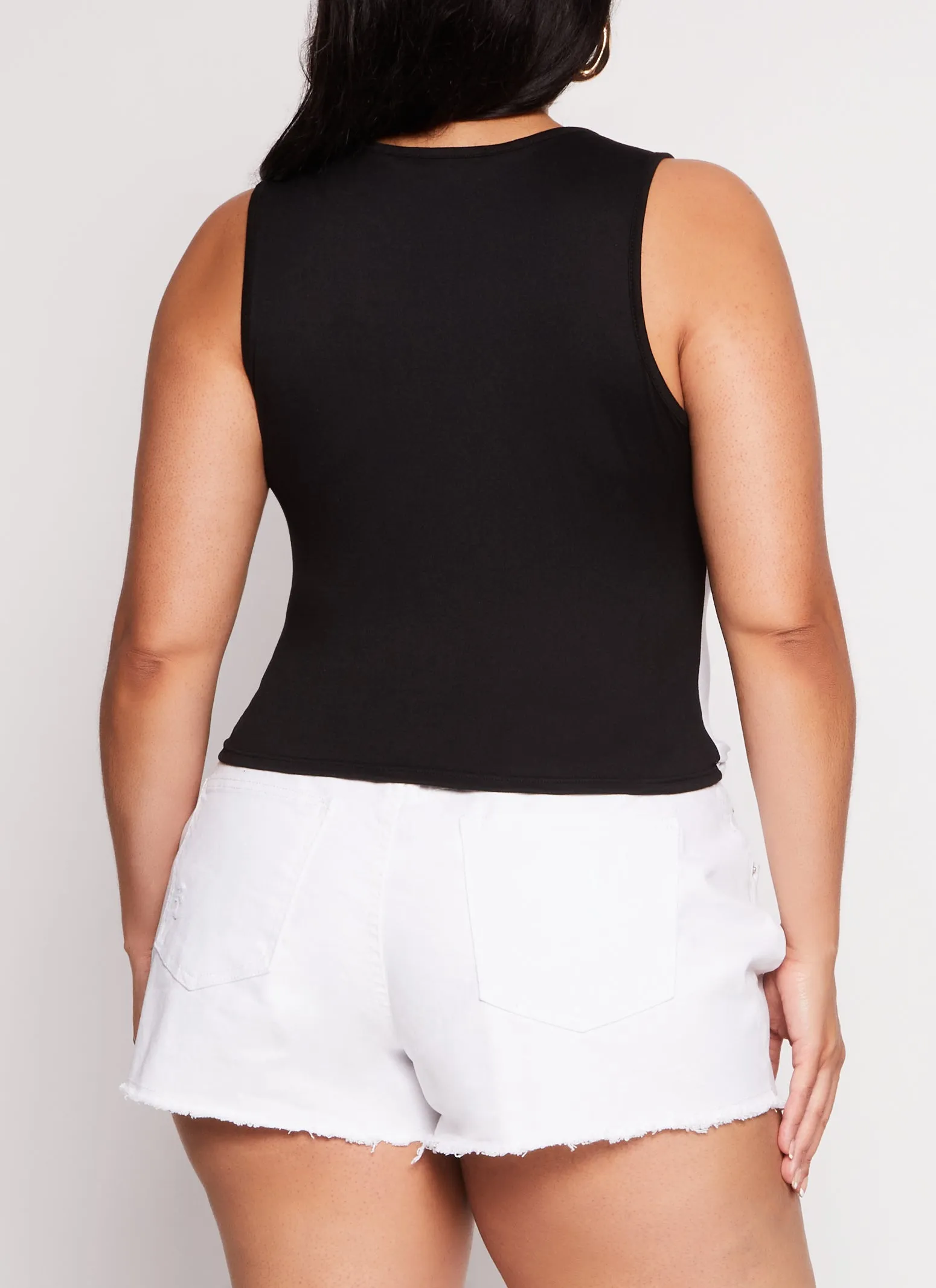 Plus Size Body Heat Fishnet Laser Cut Illusion Print Tank Top sold by Rainbow product image thumbnail 3