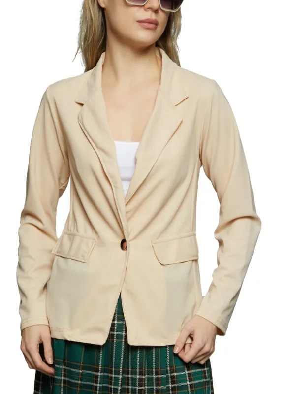 Notch Collar Buttoned Blazer sold by Rainbow