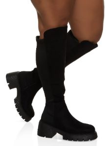 Elastic Back Wide Calf Platform Tall Boots sold by Rainbow