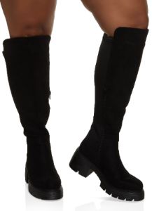 Elastic Back Wide Calf Platform Tall Boots sold by Rainbow