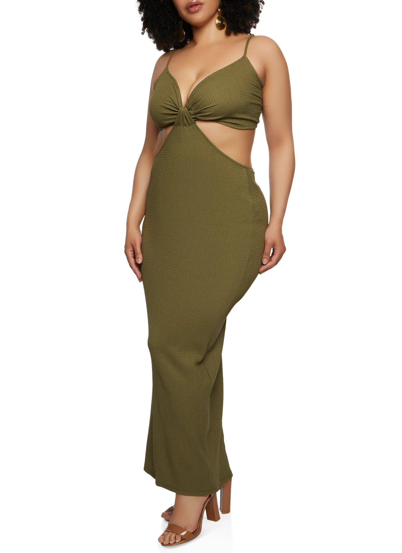 Plus Size Back Slit Cut Out Maxi Dress sold by Rainbow product image thumbnail 2