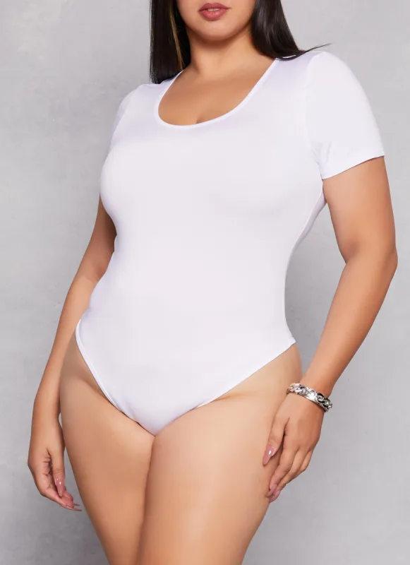 Plus Size Daisy Scoop Neck Bodysuit sold by Rainbow