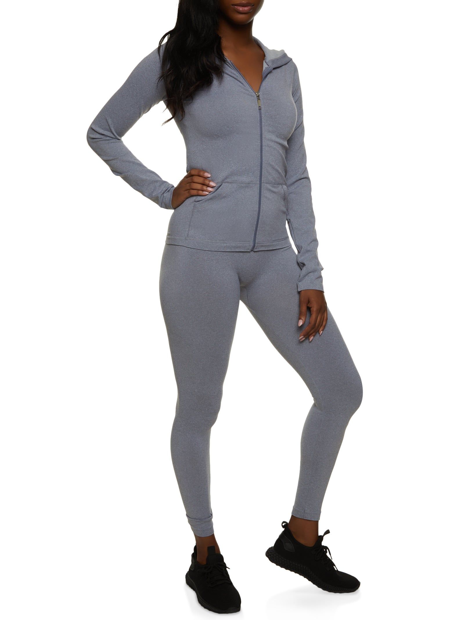 Ribbed Knit Zip Front Track Jacket sold by Rainbow product image thumbnail 2