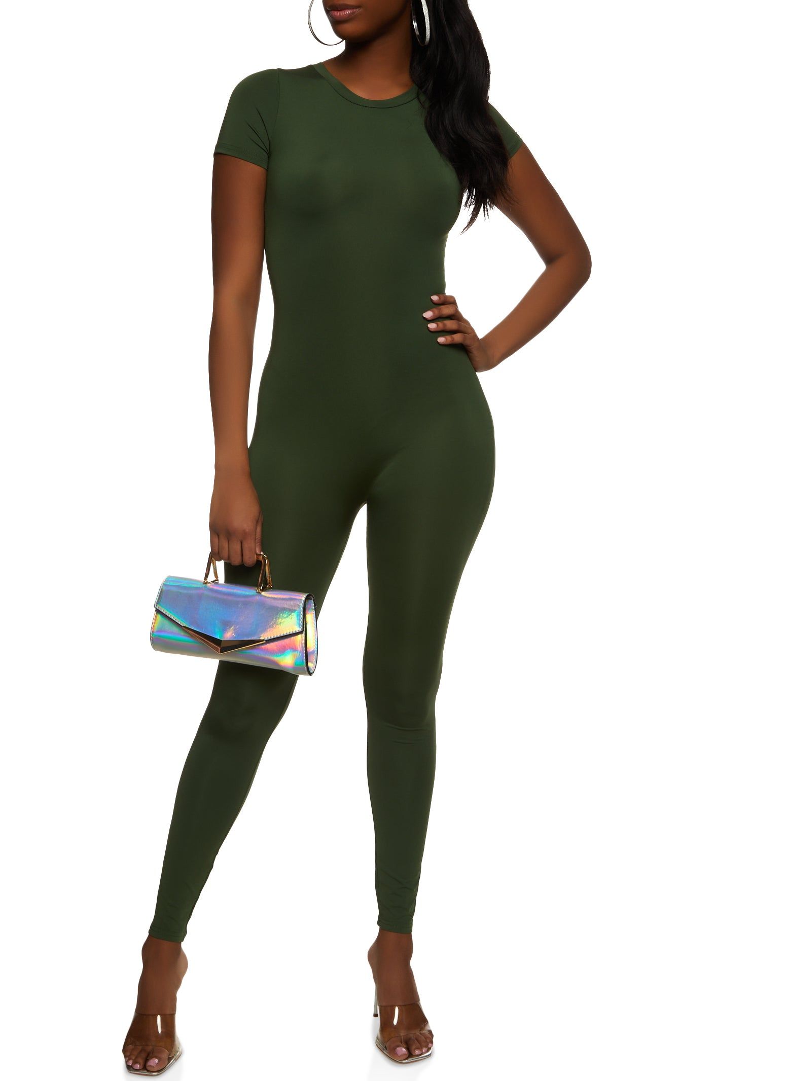 Short Sleeve Crew Neck Jumpsuit sold by Rainbow