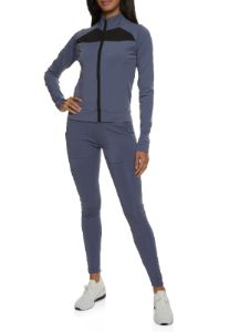 Zip Front Mock Neck Track Jacket sold by Rainbow