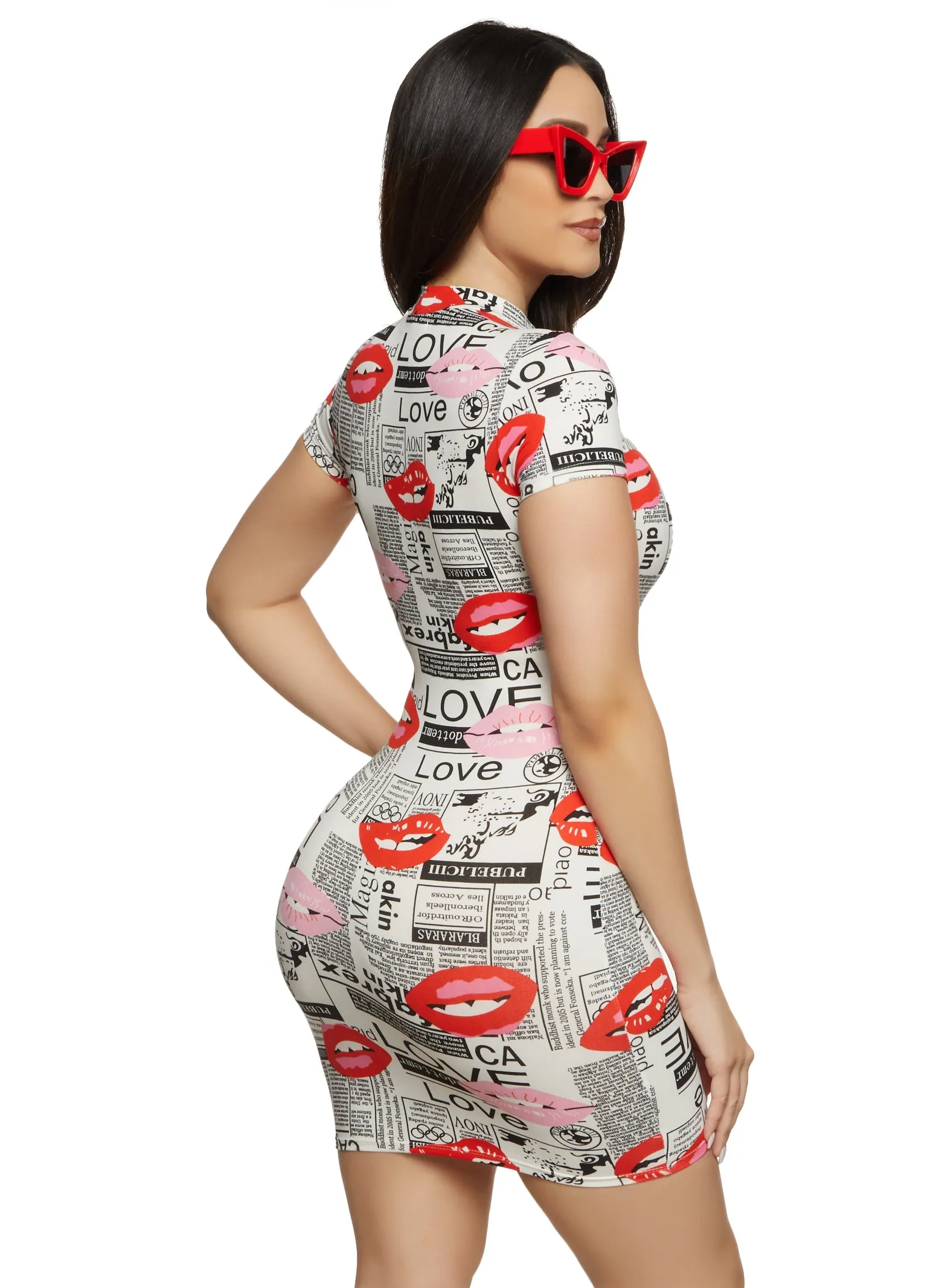 Mock Neck Bodycon T Shirt Dress sold by Rainbow product image thumbnail 3