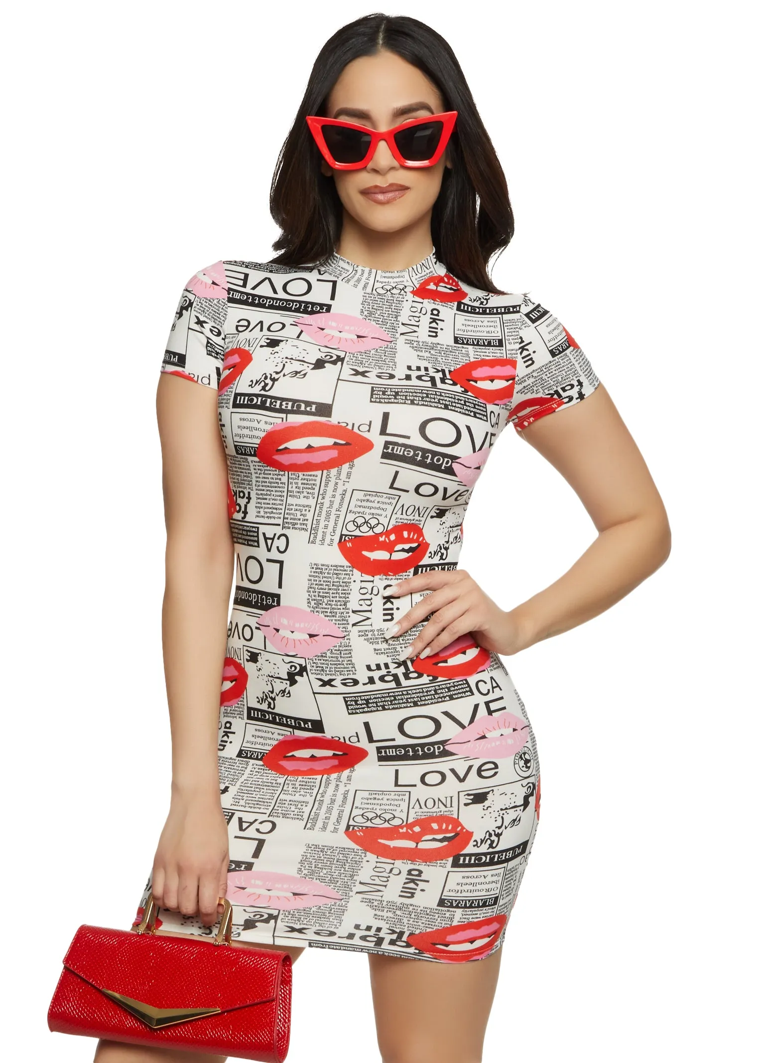 Mock Neck Bodycon T Shirt Dress sold by Rainbow