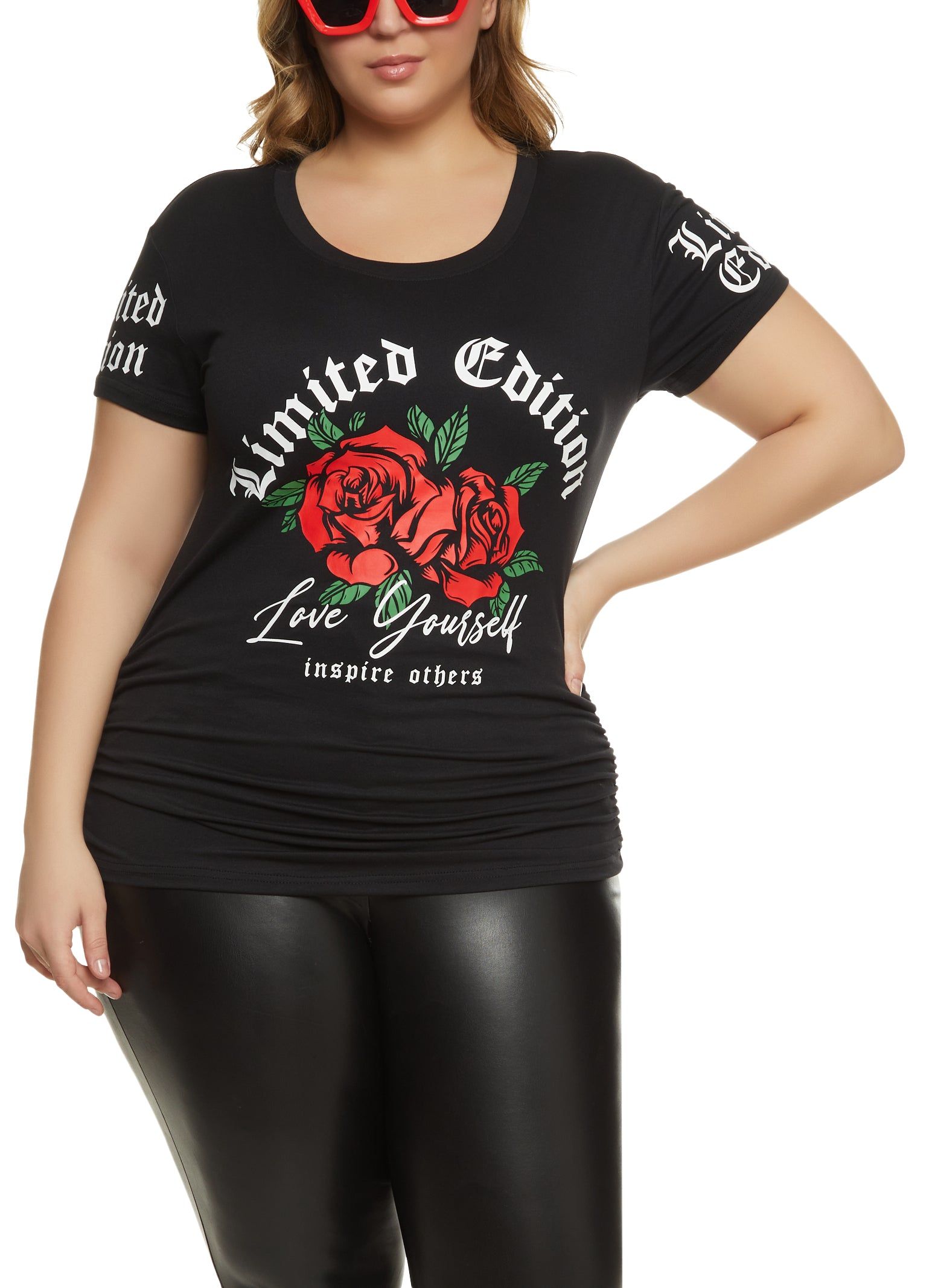 Plus Size Limited Edition Love Yourself Graphic Tee sold by Rainbow