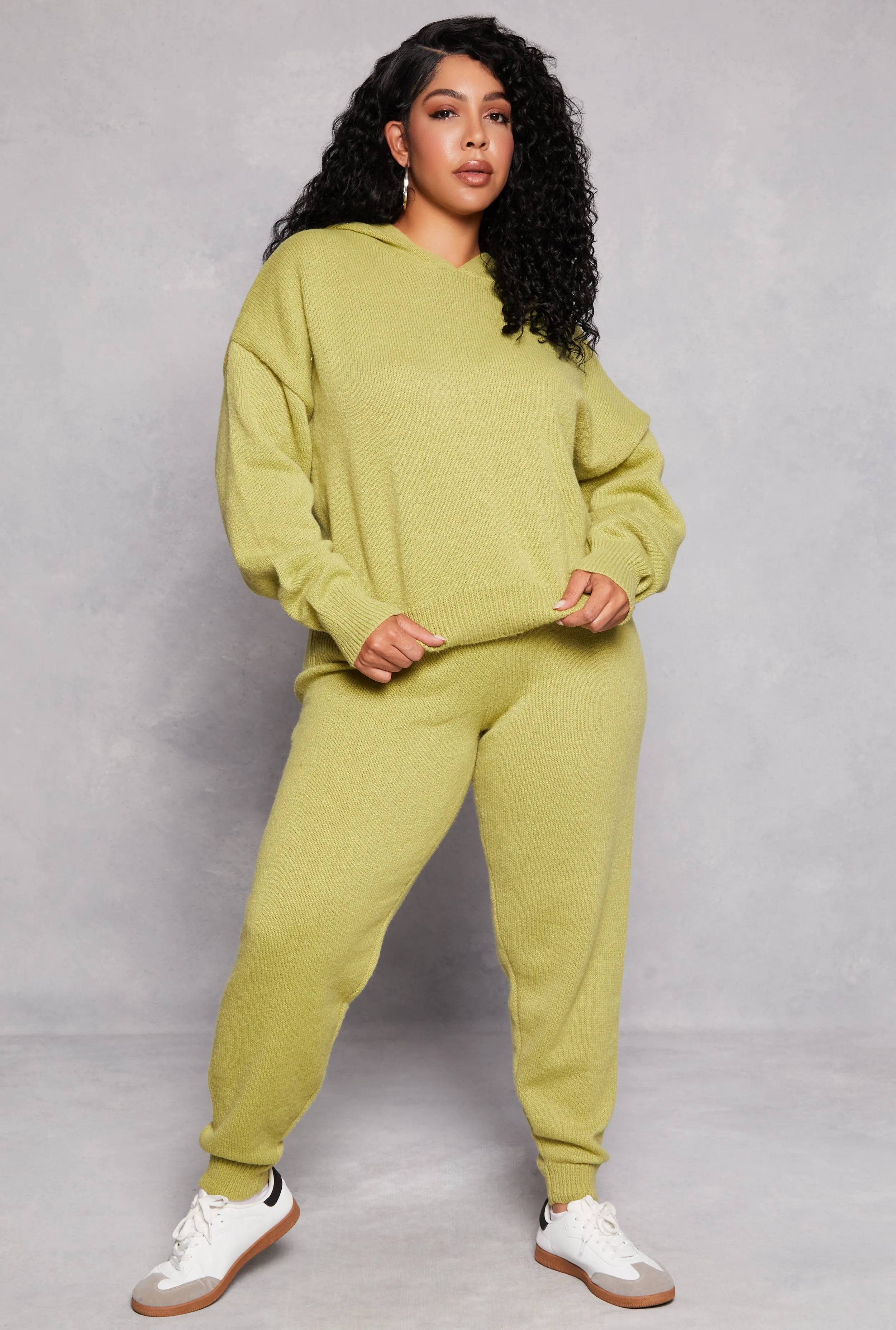 Plus Size Brushed Knit Pullover Hoodie sold by Rainbow product image thumbnail 2