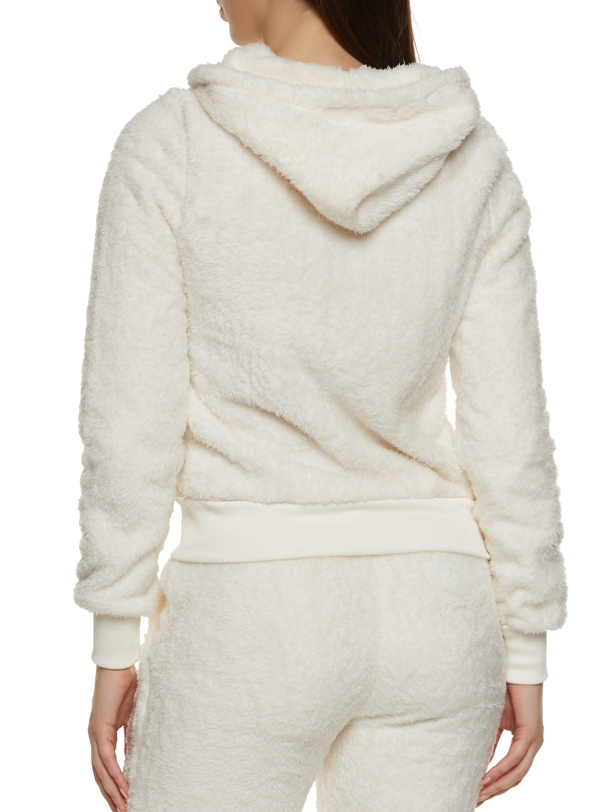 Faux Fur Zip Front Hooded Sweatshirt sold by Rainbow product image thumbnail 3