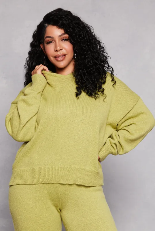 Plus Size Brushed Knit Pullover Hoodie sold by Rainbow
