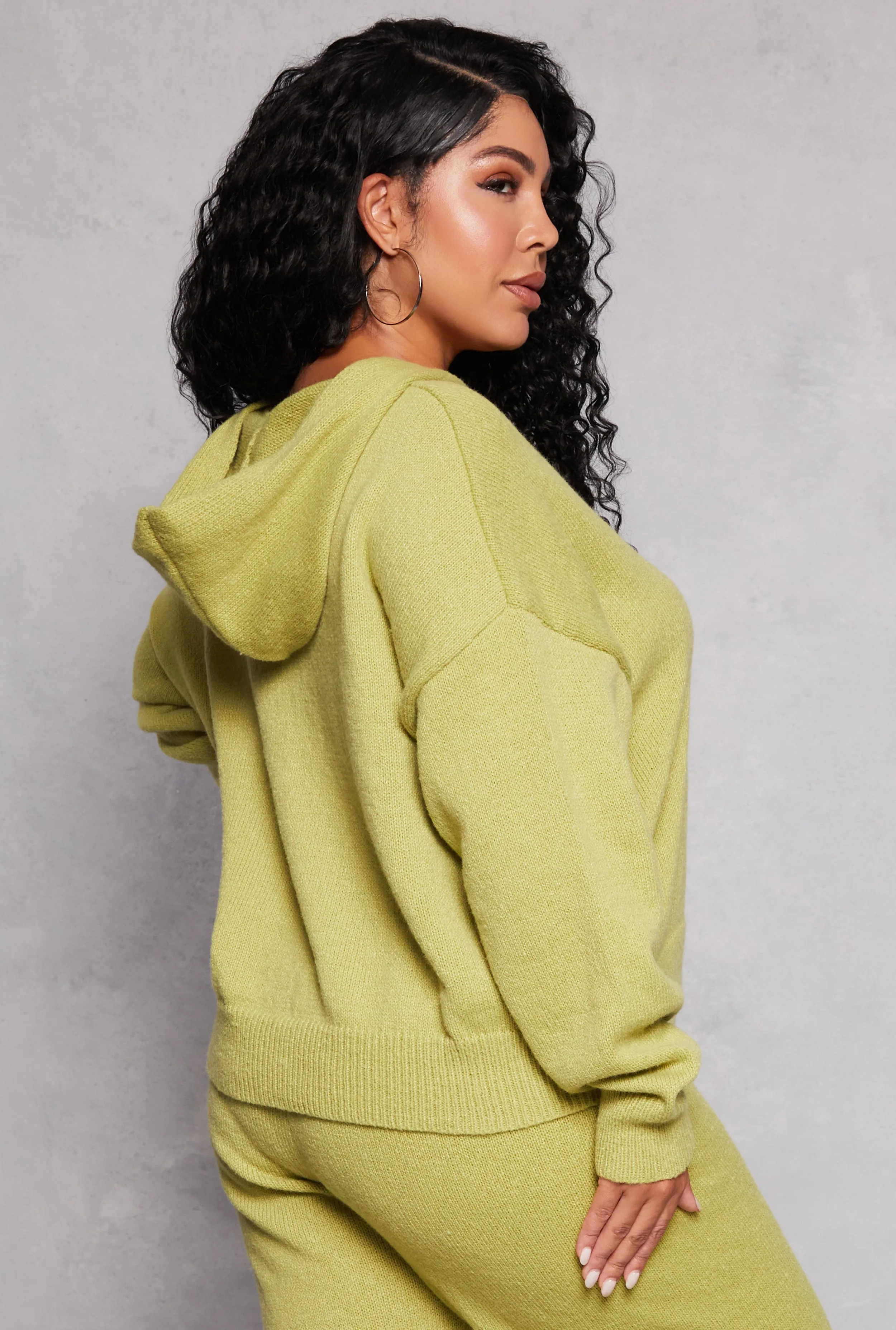 Plus Size Brushed Knit Pullover Hoodie sold by Rainbow product image thumbnail 3