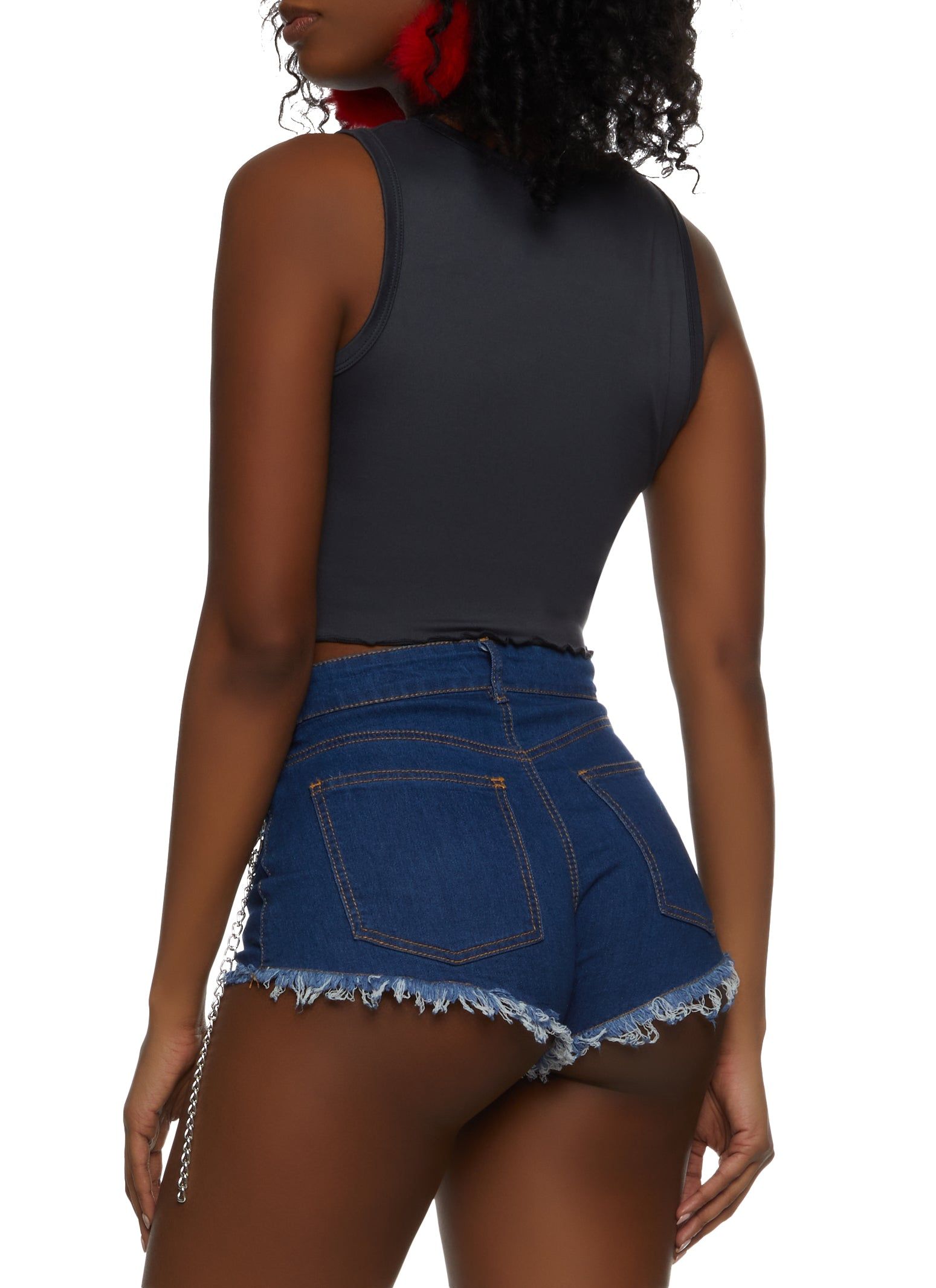 Rock and Roll Lettuce Edge Cropped Tank Top sold by Rainbow product image thumbnail 2