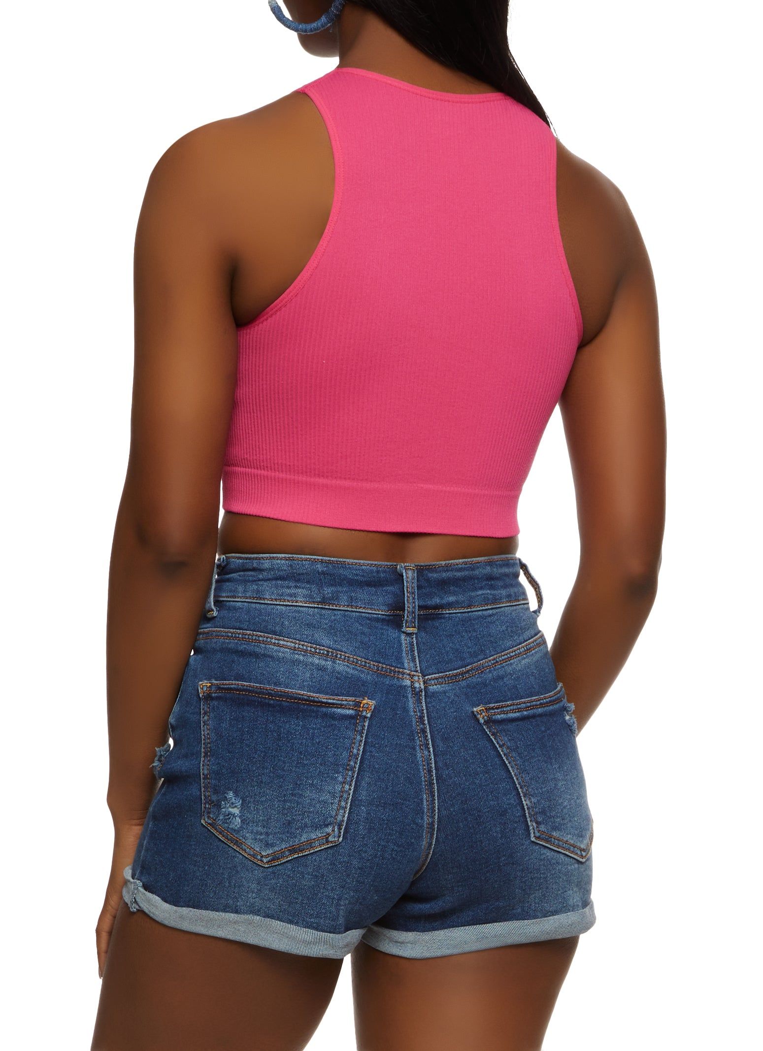 Rib Knit Seamless Crop Top sold by Rainbow product image thumbnail 2