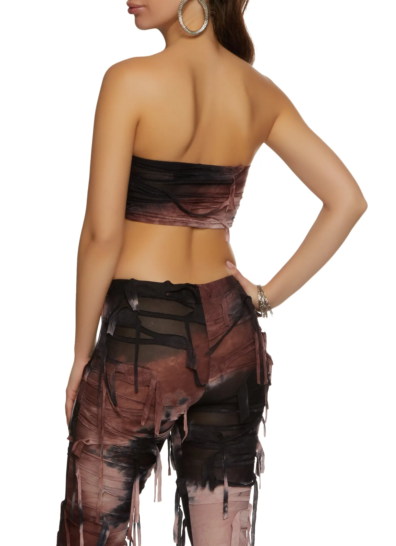 Distressed Bandeau Crop Top sold by Rainbow product image thumbnail 3