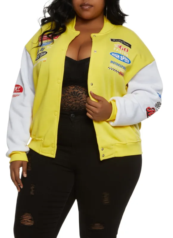 Plus Size Street Racing Bomber Jacket sold by Rainbow