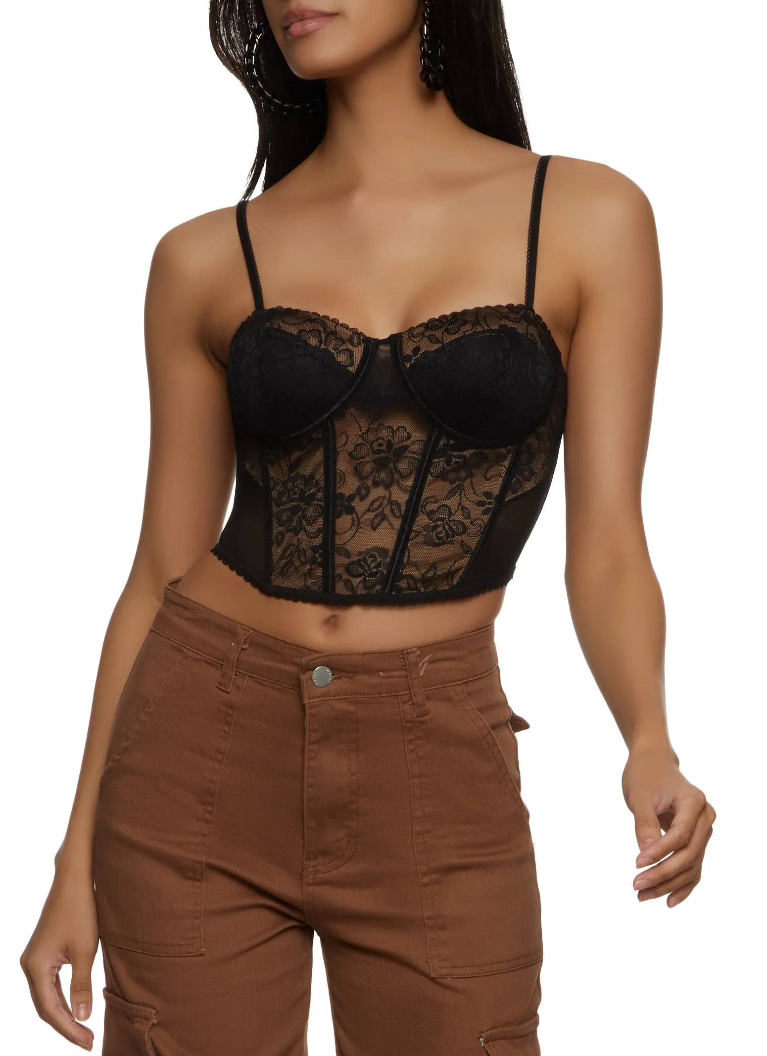 Floral Lace Corset Bustier Top sold by Rainbow