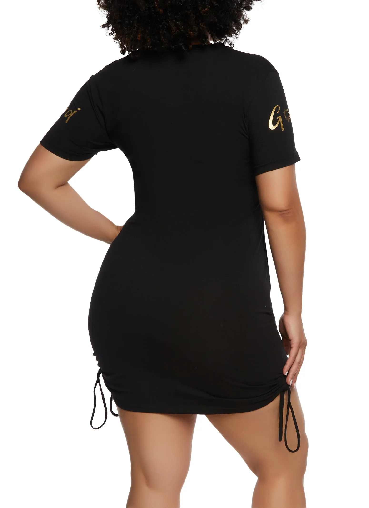 Plus Size God Is Good Sequin Graphic T Shirt Dress sold by Rainbow product image thumbnail 3