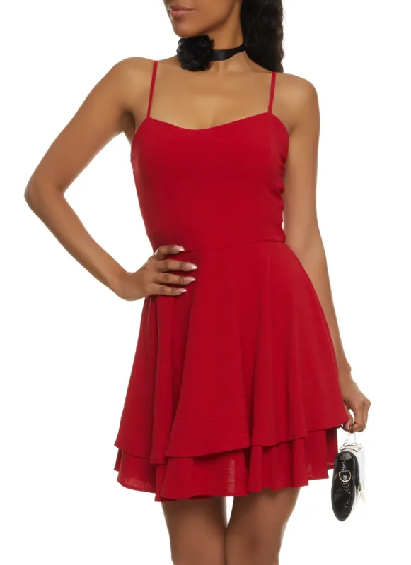 Crepe Knit Smocked Back Skater Dress sold by Rainbow