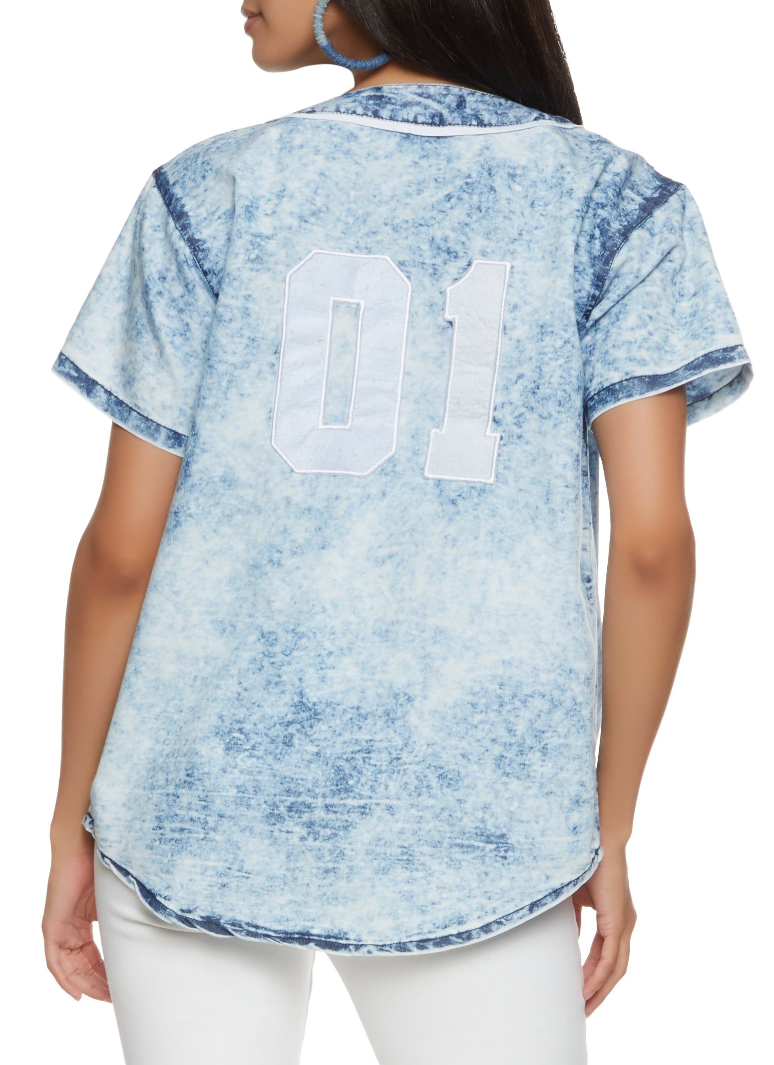 Acid Wash Brooklyn 01 Denim Baseball Shirt sold by Rainbow product image thumbnail 2