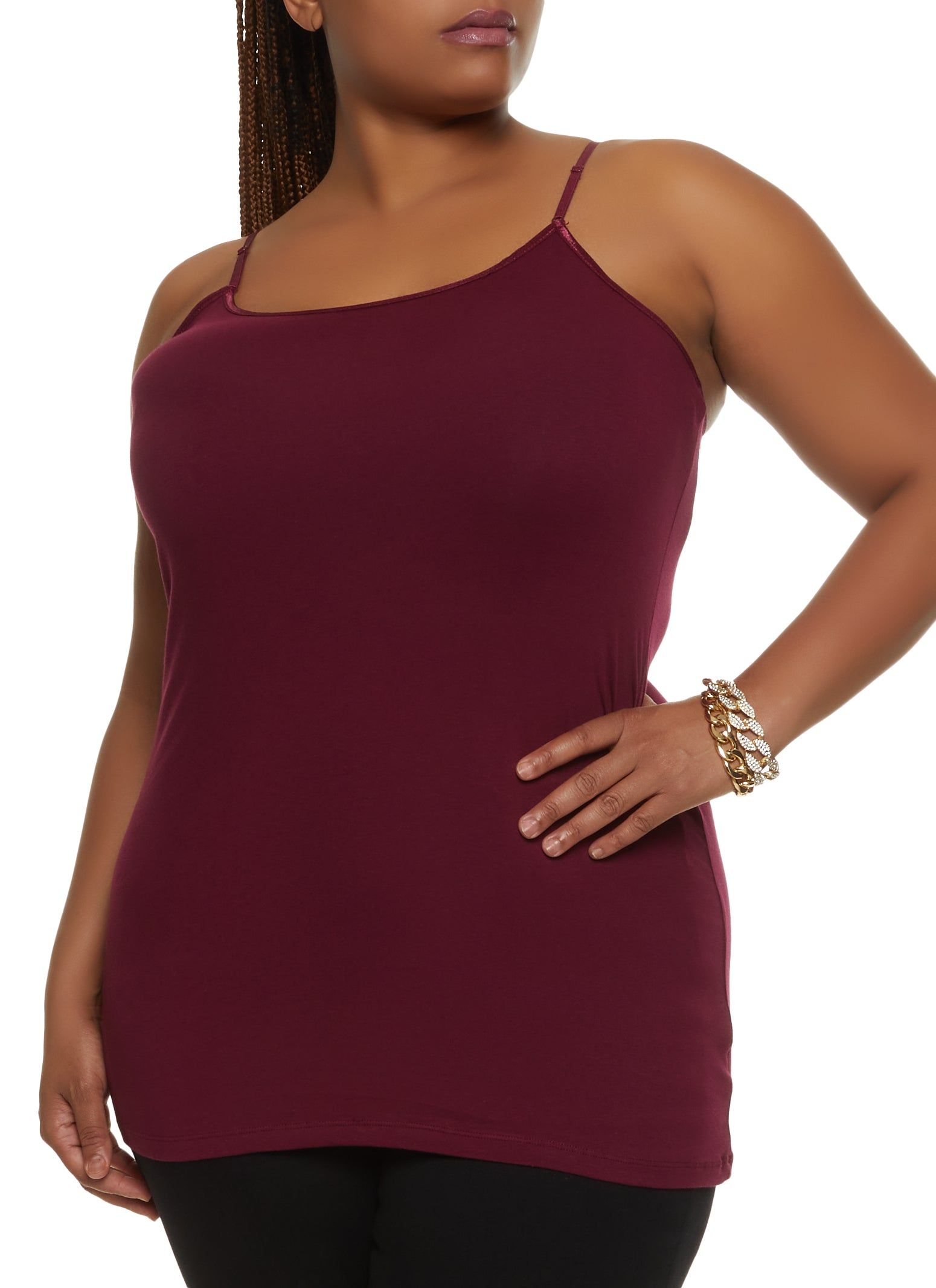 Plus Size Solid Scoop Neck Cami sold by Rainbow