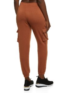 Fleece High Waist Cargo Pocket Sweatpants sold by Rainbow