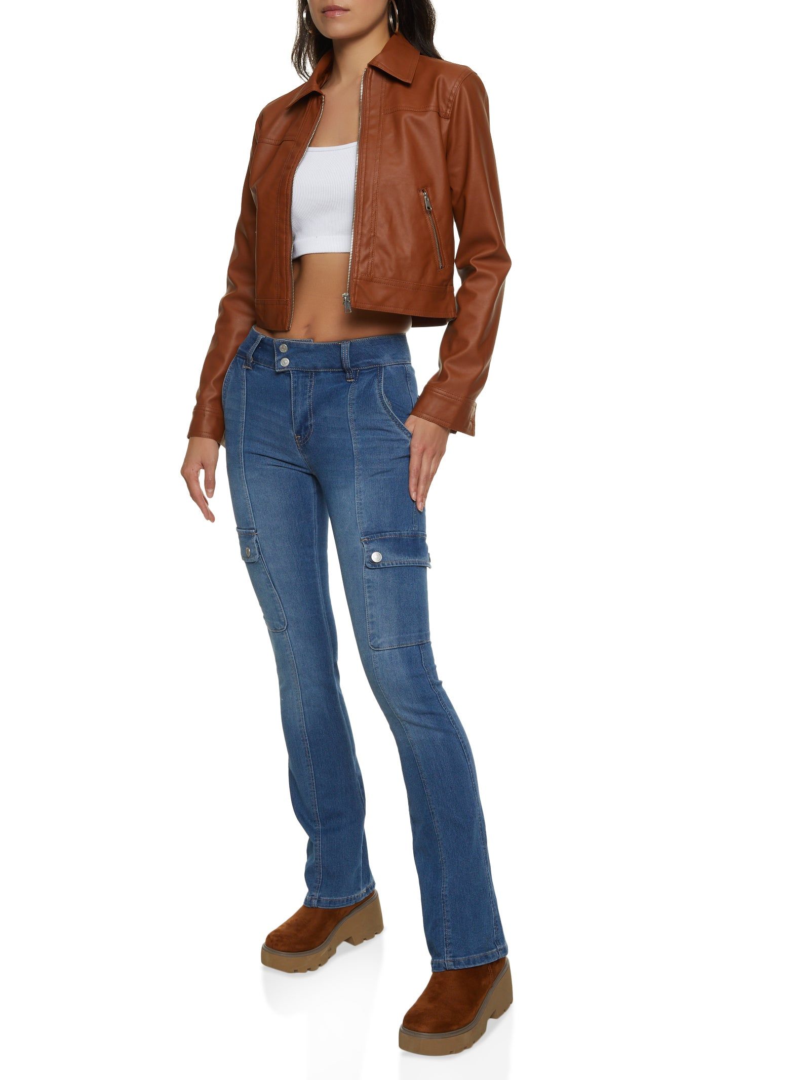 Almost Famous Low Rise Straight Leg Cargo Jeans sold by Rainbow product image thumbnail 2