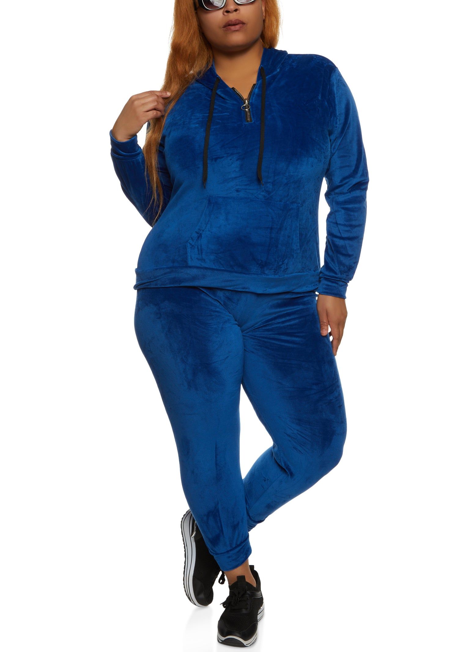 Plus Size Half Zip Velour Sweatshirt sold by Rainbow product image thumbnail 2