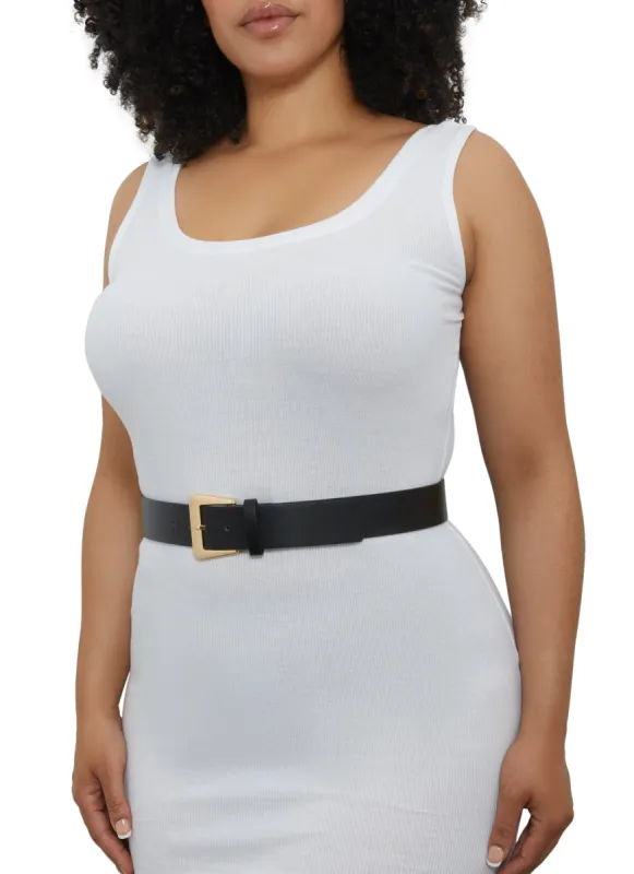 Plus Size Chunky Metallic Buckle Belt sold by Rainbow