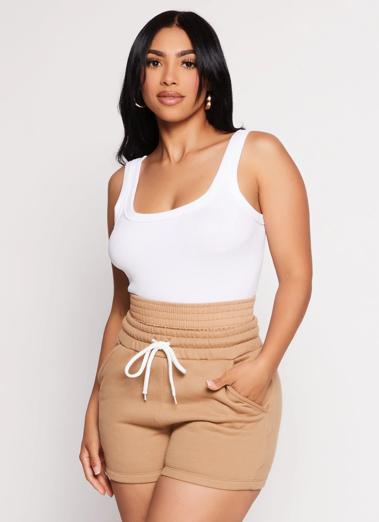 Seamless Ribbed Scoop Neck Tank Top sold by Rainbow