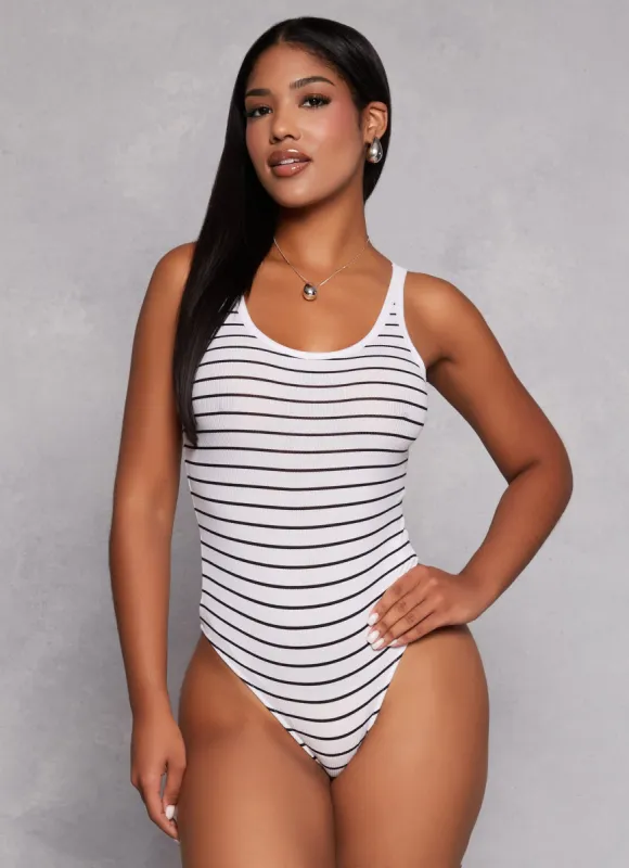 Striped Tank Bodysuit sold by Rainbow