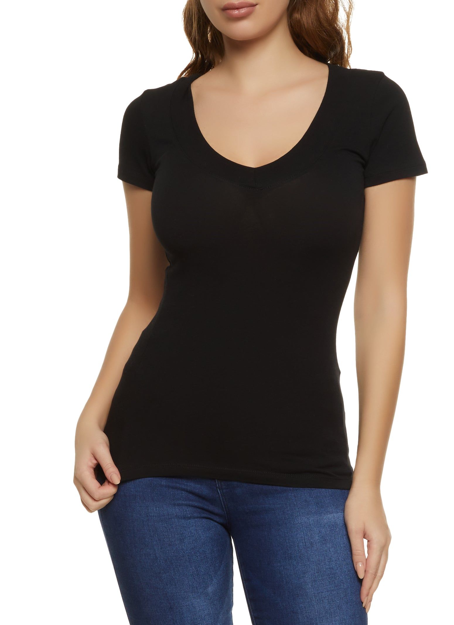 Basic V Neck Short Sleeve Tee sold by Rainbow