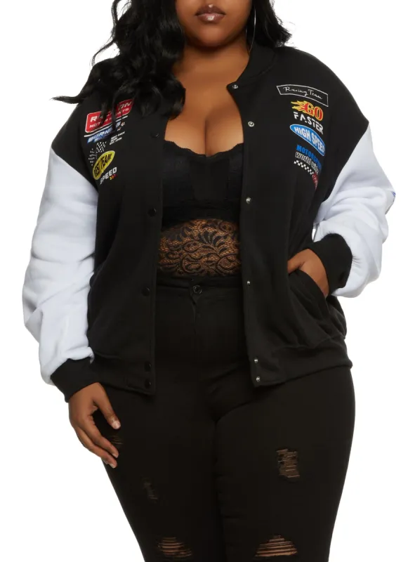 Plus Size Street Racing Bomber Jacket sold by Rainbow