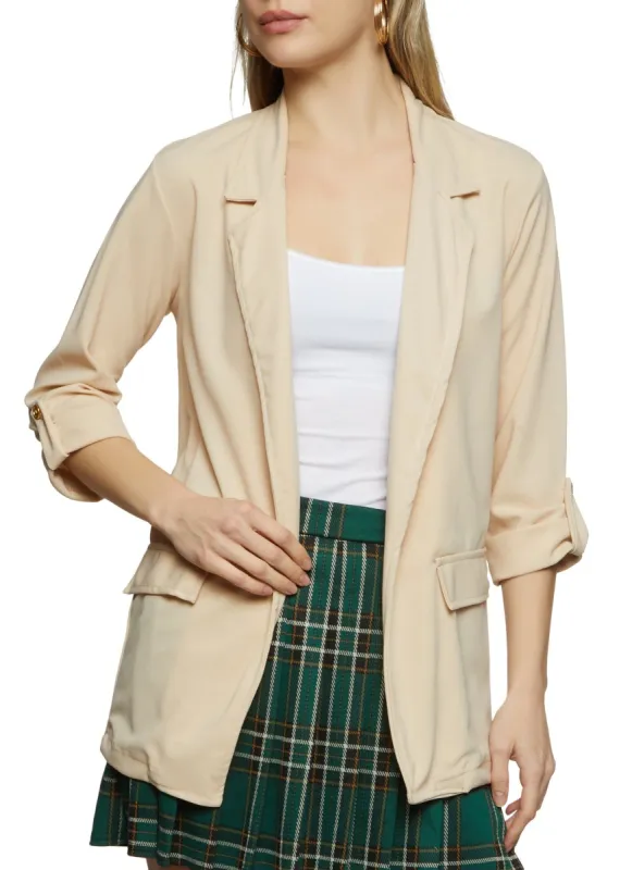 Open Front Notch Neck Blazer sold by Rainbow
